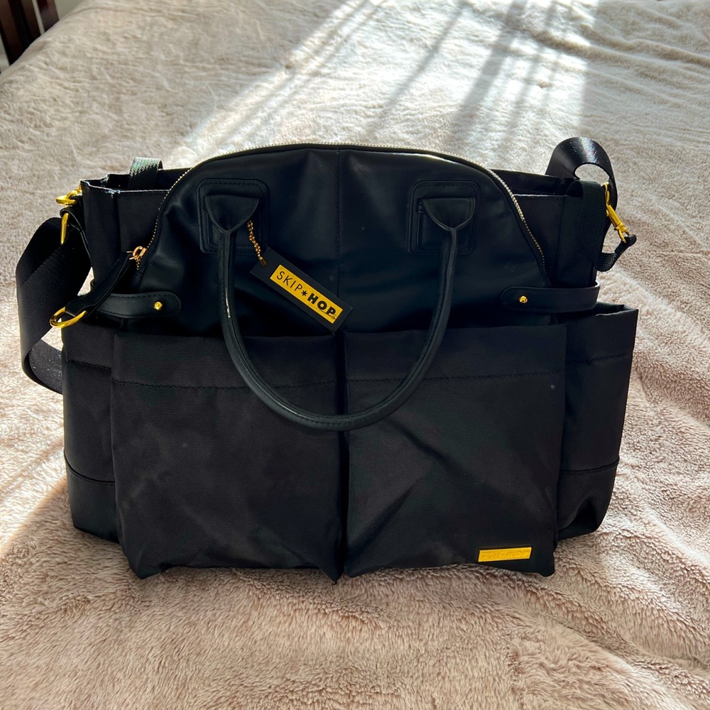 Black skip*hop diapers bag